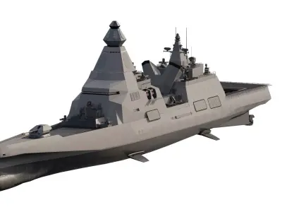 US NAVY DETAILED MODERN DESTROYER 3D model