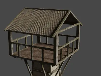 wach tower low-poly Free low-poly 3D model