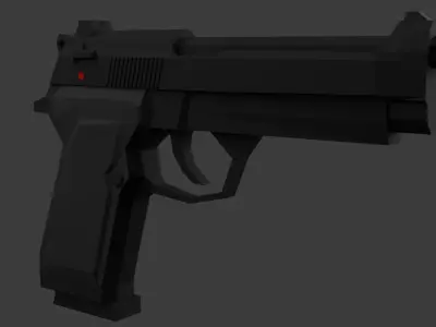 M9 beretta lowpoly Low-poly 3D model