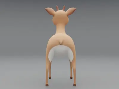 3D Deer Cartoon Character 3D model