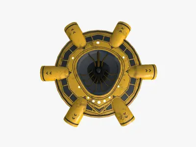 Alien Spaceship UFO J08 Yellow Dirt - Sci Fi Spacecraft Design Low-poly 3D model