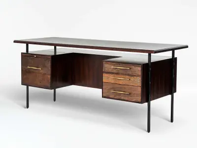 Conceptual antique wooden desk 3D model