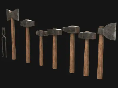 Ironwork Tools Low-poly 3D model