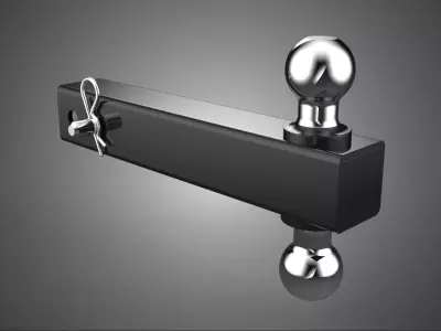DOUBLE BALL HITCH MOUNT RECEIVER REVERSIBLE DROP TOWING TRAILER 3D model
