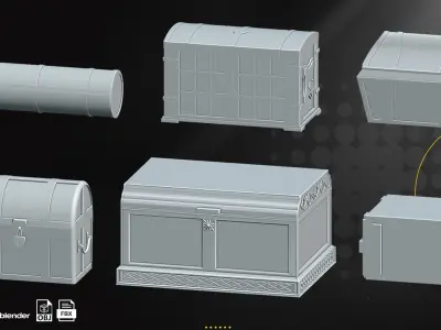 25 Medieval Chest Vol1   Low-poly 3D model