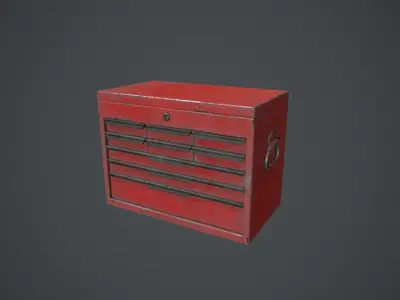 Red Tool Chest  - Tool Box  Low-poly 3D model