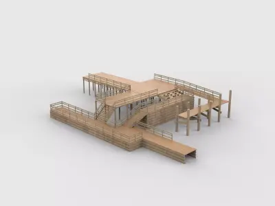 Modular Wood Walkway  3D model