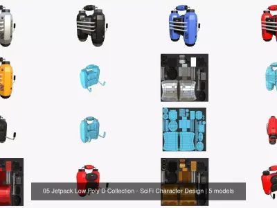 05 Jetpack Low Poly D Collection - SciFi Character Design