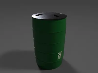 Chemical Drum Low-poly 3D model