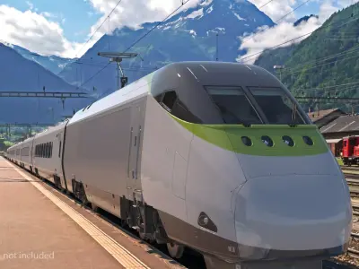 Express Train Standard Rigged 3D model