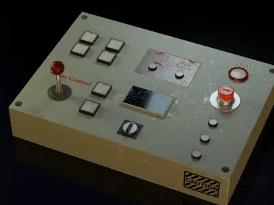  Vintage industrial control panel Low Poly Model Low-poly 3D model