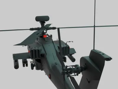 AH-64D Apache Low-poly 3D model