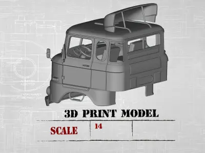IFA W50 long cab SCALE custom rc body shells 3D print model