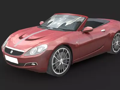 Modern Sports Car Convertible Low-poly 3D model