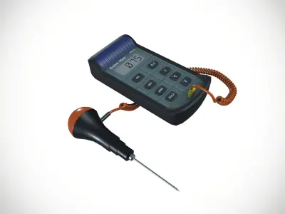 Wired Digital Thermometer Thermocouple Industrial Use 3D model