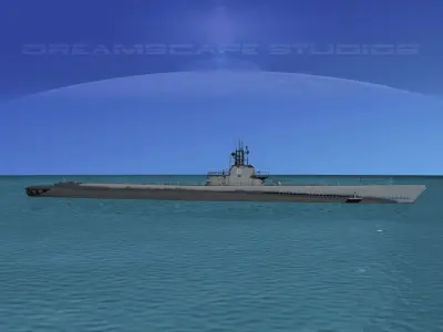 Gato Class Submarine SS215 USS Growler 3D model