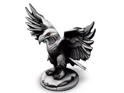 Mechanical Eagle Statue 3D Model Low-poly 3D model