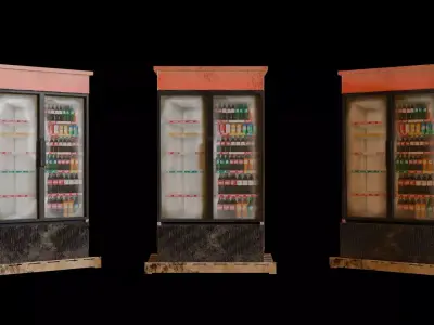 cold drink cabinet Low-poly 3D model