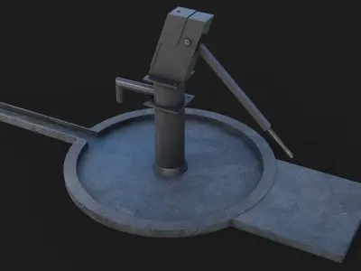 Vintage Water Hand Pump Low-poly 3D model - GameReady Low-poly 3D model