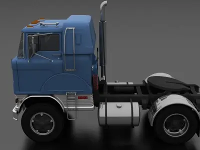 H-Series HD-950 Semi Truck Sleeper Cab 1961 Low-poly 3D model