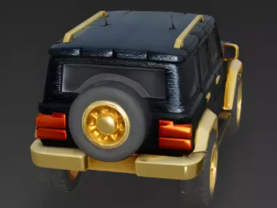 The Gilded Obsidian Stone SUV 3D Model Low-poly 3D model