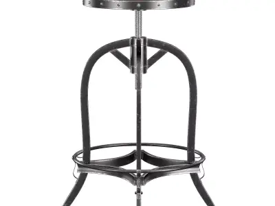 Dempsey Swivel Iron Bar Stool 3D model