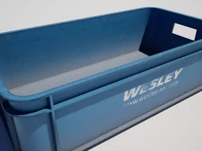 Plastic Storage Container Crate Low-poly 3D model