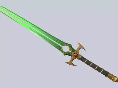 Nature blade Low-poly 3D model get