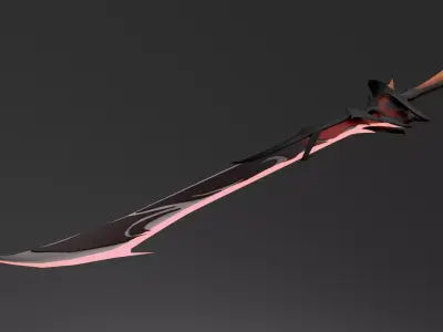 Dark Night Samurai- Anime Sword Low Poly 3d model Free low-poly 3D model