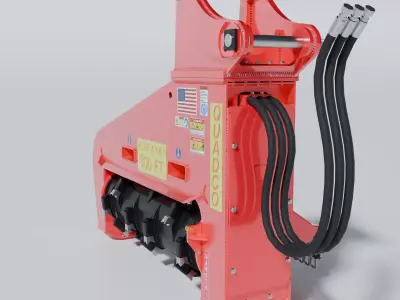 Drum Mulcher Attachment Head 3D MODEL Low-poly 3D model