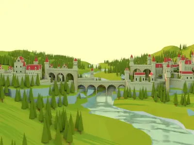 Mini Castle Low-poly 3D model