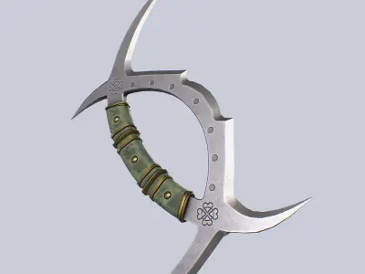 Deer horn knife Low-poly 3D model