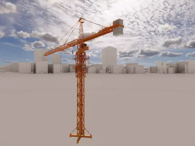 Crane-Tower-Leberhier construction crane 3D model