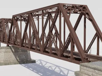 Railroad Truss Bridge 3D model