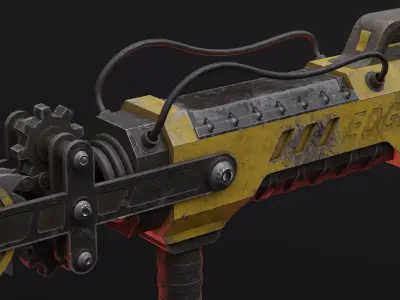 Construction cutter machine Low-poly 3D model