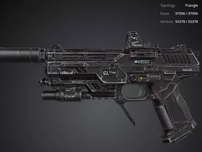 Pistol Weapon 3D model