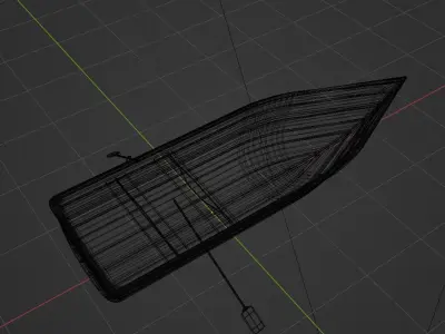 boat lowpoly wooden 3D model