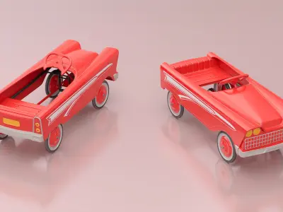 Vintage American Murray Red Childs Roadster Pedal Car 3D model