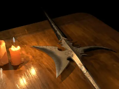 Halberd-Pike-Spear-Pikeaxe Low-poly 3D model