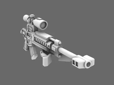 Space Knights AR Style Sniper Rifle NOHAND 3D print model