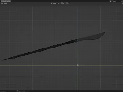 Arbir halberd - Wooden Spear Low-poly 3D model