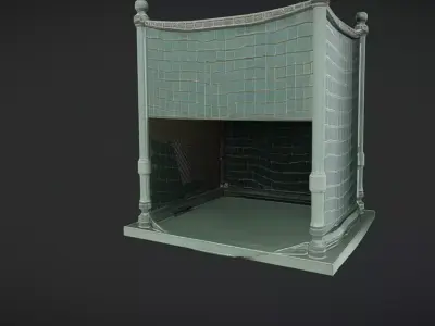 antique corner safety netting 3D model