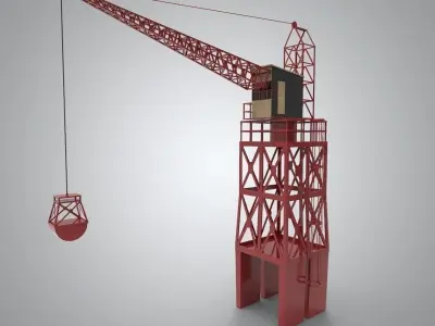 Industrial and port crane Low-poly 3D model purchase