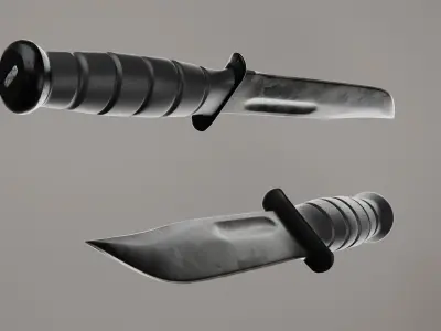 KBar style Knife Low-poly 3D model