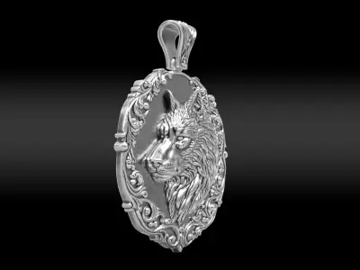 Wolf Pendant 3D print model