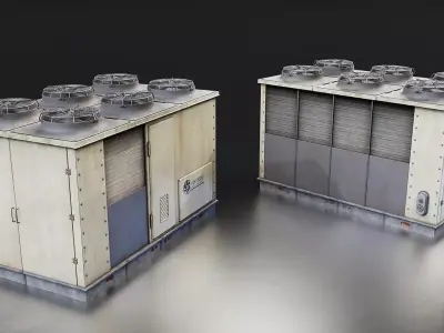 Industrial HVAC Unit Low-poly 3D model