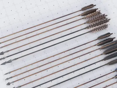 Arrows And Bolts - 36 Types - 3D AssetKit 3D model