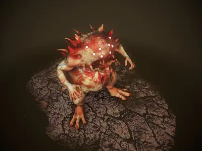 evil monster character smog  Low-poly 3D model