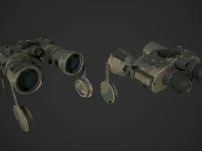 Military Binoculars Low-poly 3D model