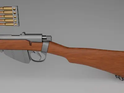 Lee Enfield MK3 Rifle - Game Ready Free low-poly 3D model